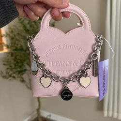NWT Tiffany And Co Japan Limited Release Pink Crossbody Bag Wjth Charms 