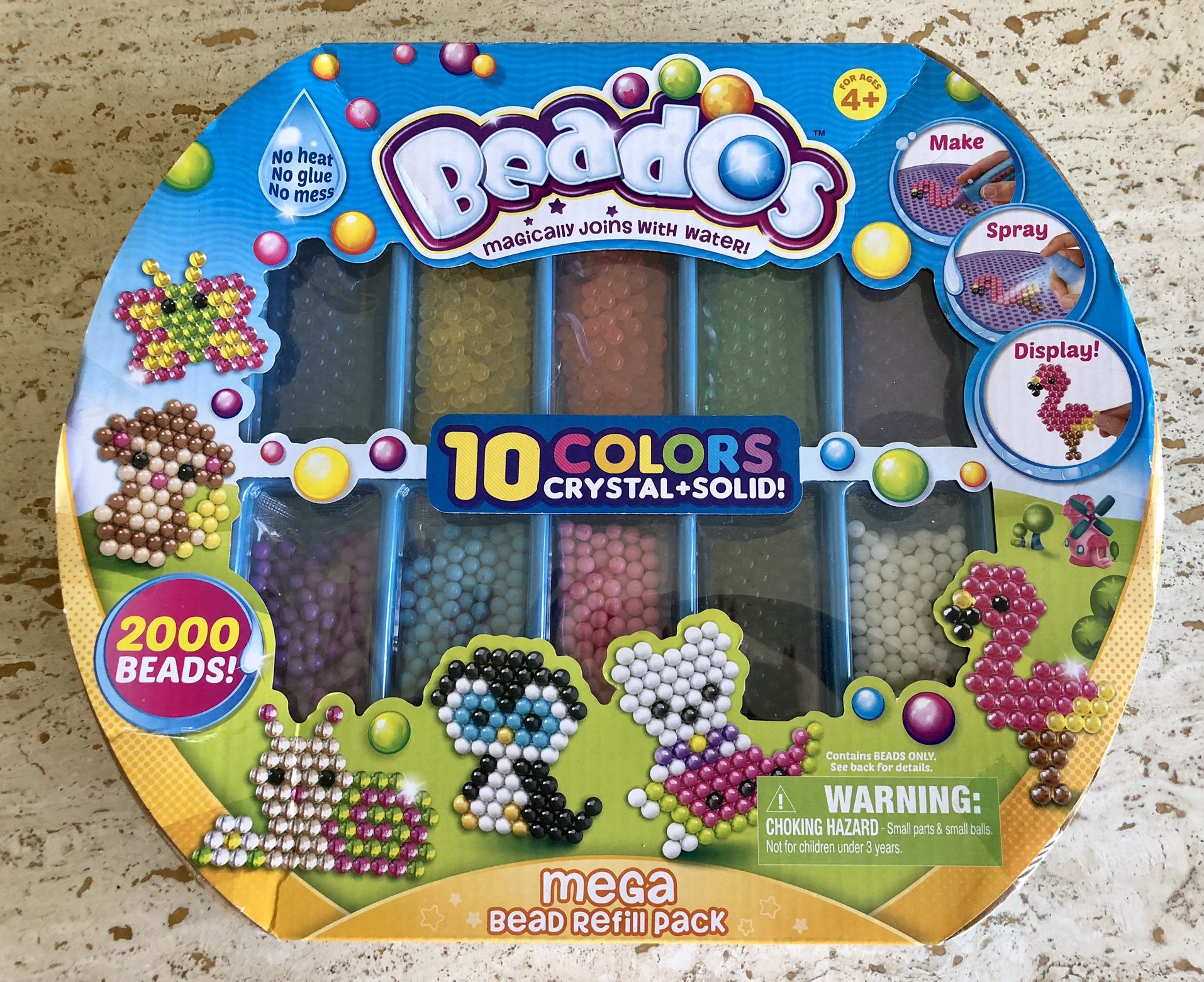Genuine Beados Mega Fill Refill Pack - 2000 Multicolor Beads - NEW!
