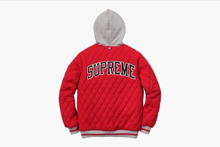 Supreme x Champion Hooded Jacket, Red Color, Size M