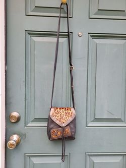 Brighton Fashionistas Collection "Chic" Leopard Calf Hair Leather Crossbody Bag