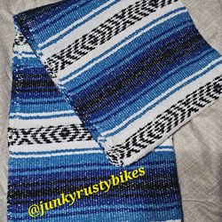 New blue falsa Mexican blanket