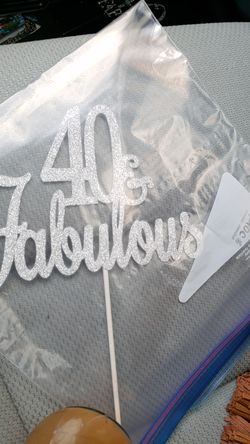 40 and Fabulous glitter cake topper