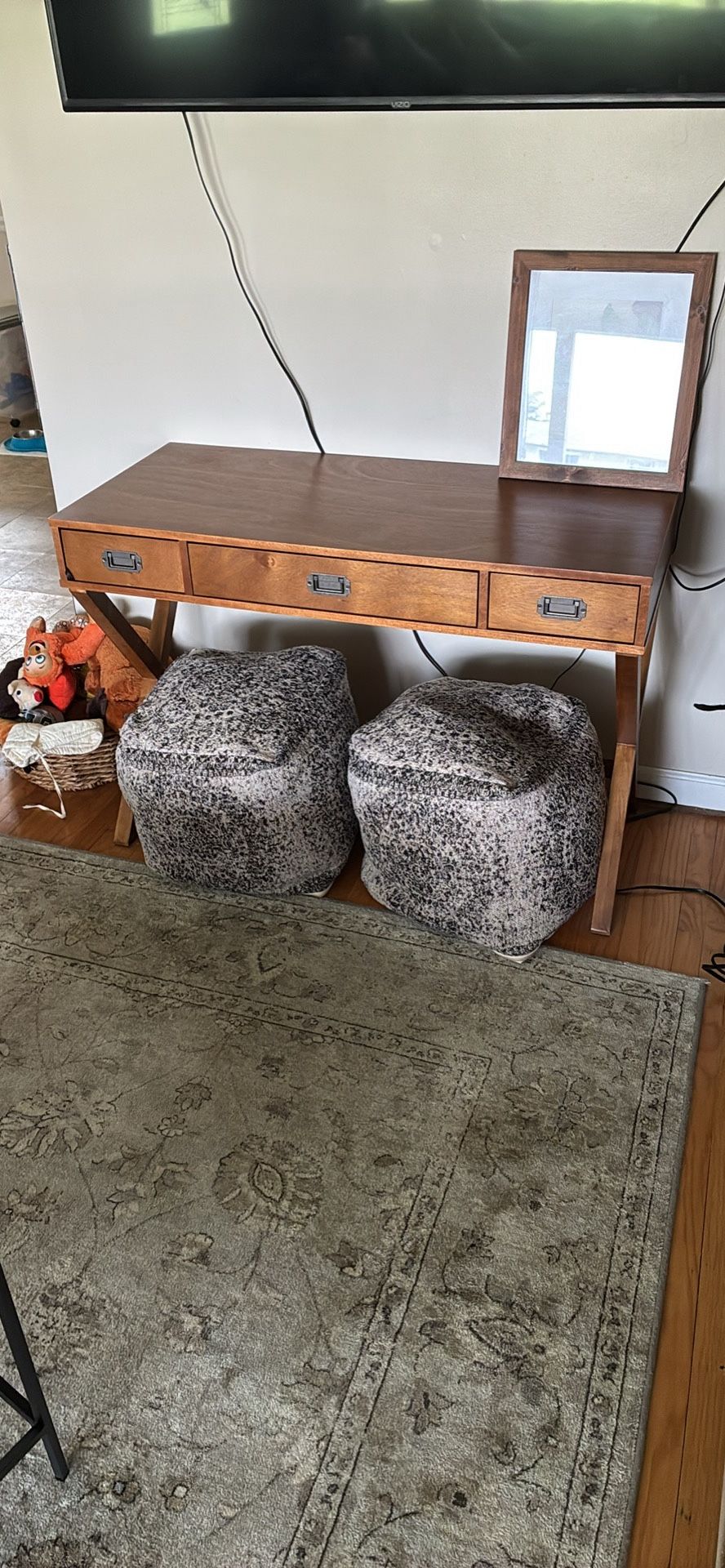 Wooden Desk/Entertainment Center