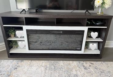 TV stand and Fireplace