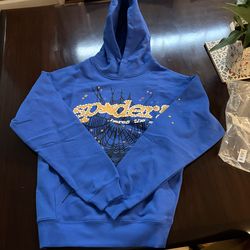 Blue Sp5der hoodie Size M