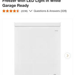 Vissani
5.0 cu. ft. Manual Defrost Chest Freezer with LED Light in White 