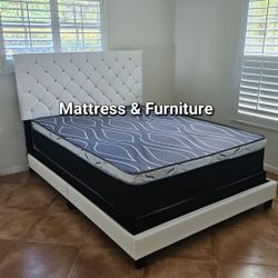 NEW QUEEN PILLOW TOP MATTRESS AND BOX SPRING 