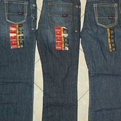 LOT OF 3 ARIAT FR M4 LOW RISE BOOT CUT MEN'S LIGHTWEIGHT DURASTRECH WORK JEANS SIZE 38X34