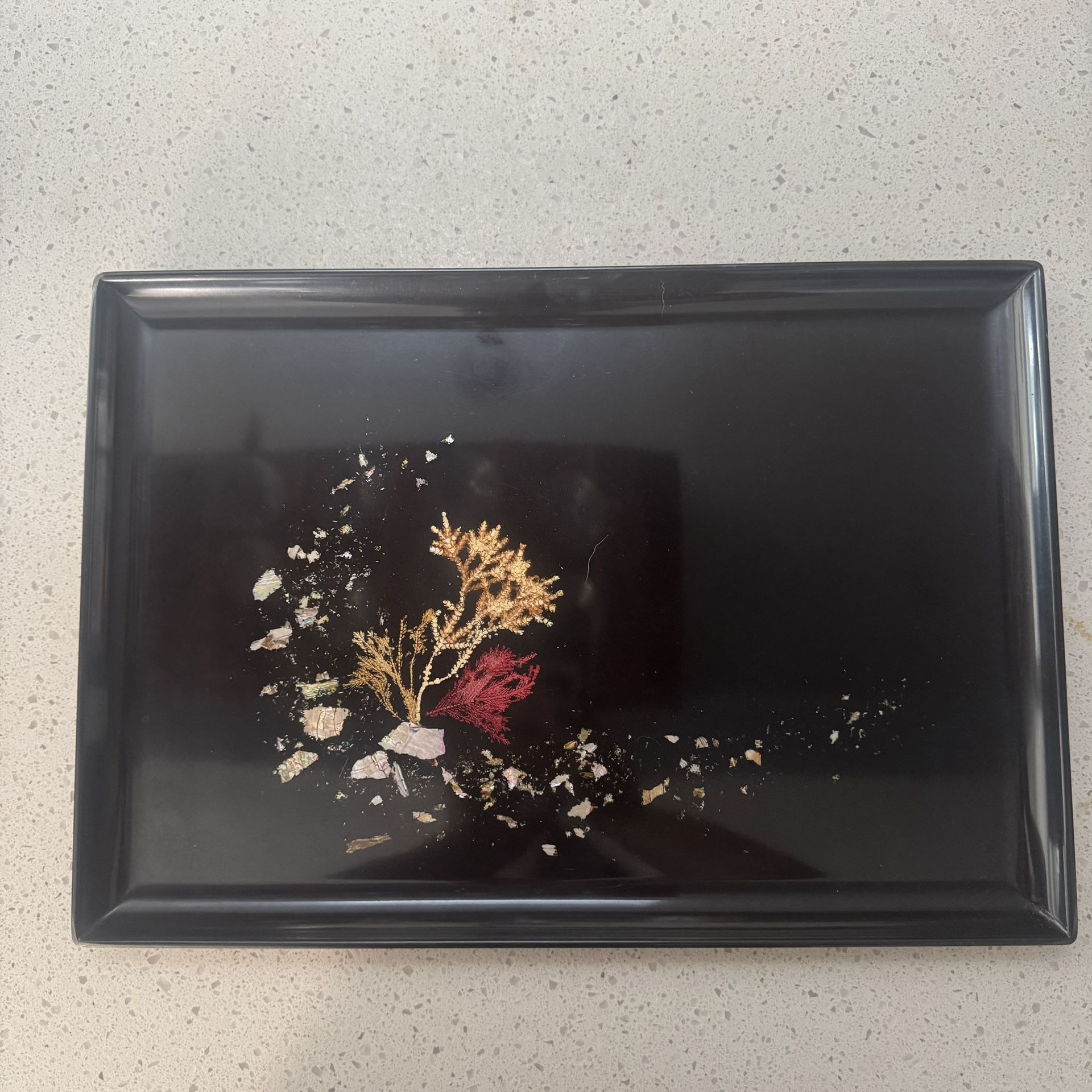 Couroc Monterey Serving Tray Vintage 1960s Seaweed coral reef design 18" x 13"