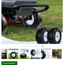 2 PCS Upgrade 13x5.00-6” Flat Free Lawn Mower Smooth Tire. Commercial grade Lawn & Grass Mower Tire Replacement.
