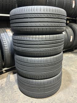 SET OF 4 USED TIRES CONTINENTAL CONTISPORTCONTACT SSR (run flat STAGGERED)…255/40/18 Rr—225/45/18 Ft