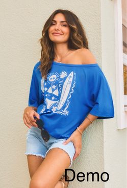 CUPSHE Time To Unwind Graphic Tee (Large)