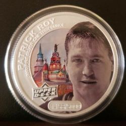 RARE!!! 1T OZ. .9999 FINE SILVER HOCKEY COIN