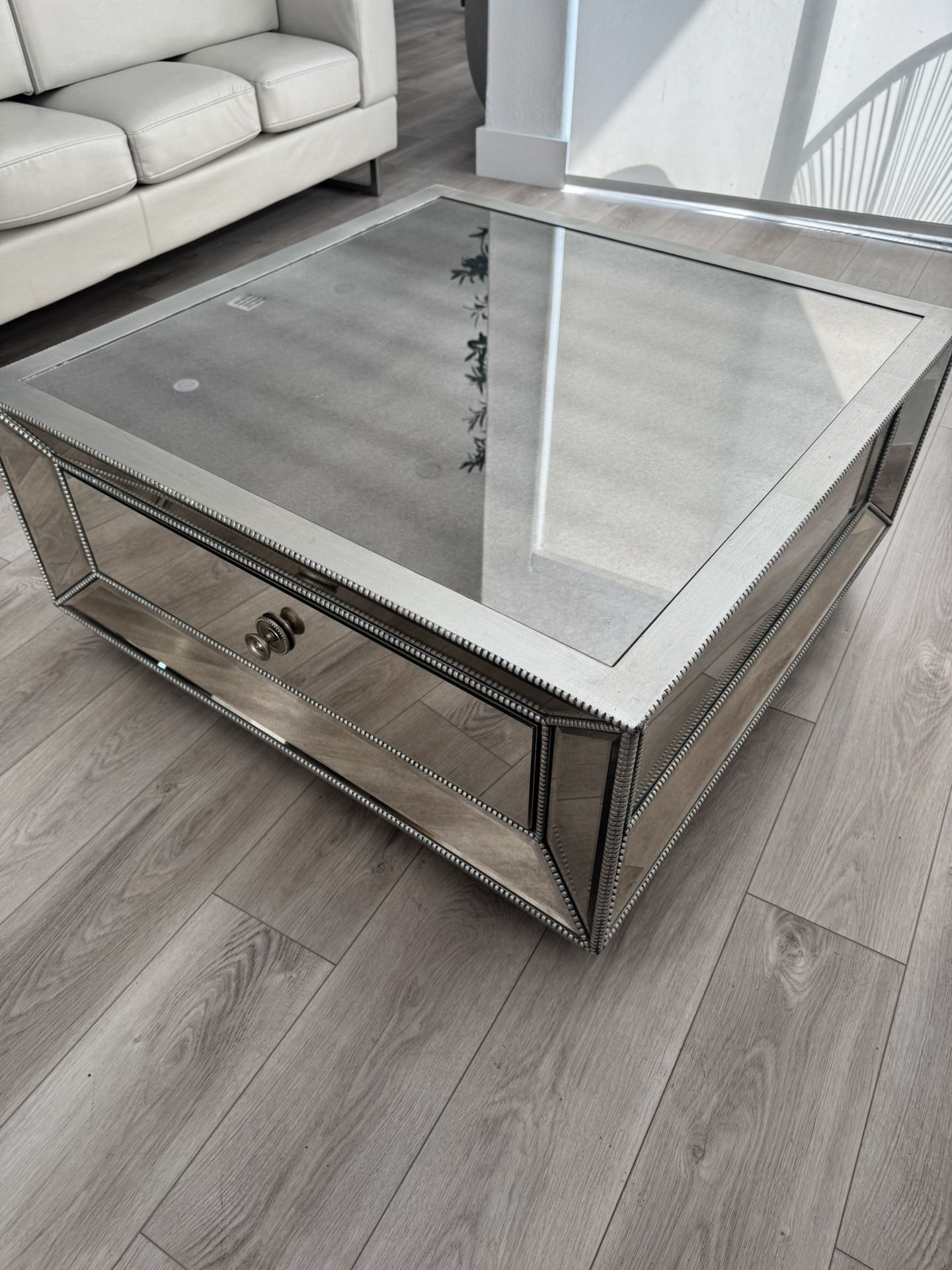 Mirrored Coffee Table With Drawers