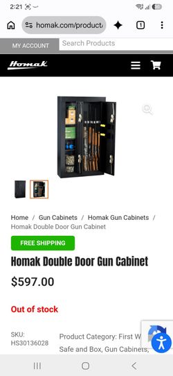 Homak Double Door Gun Cabinet