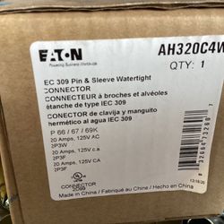 EATON- IEC 309 Pin And Sleeve Watertight Connector #AH320C4W 20A/125V  2 Pole 3 Wire