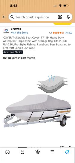 Cover for boat 17 ft