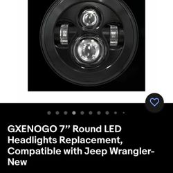 7” Round LED Headlight For Jeep 