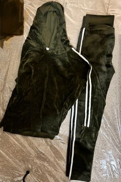 Velour Hooded Sweatsuit - Size L - Read Description