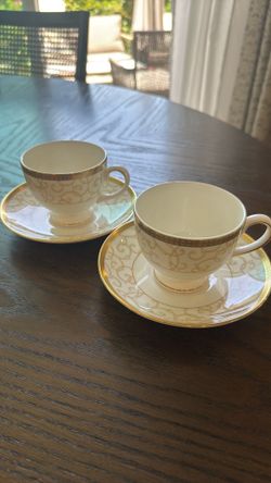 Vintage Wedgwood Celestial Gold Pair Cup and Saucer set