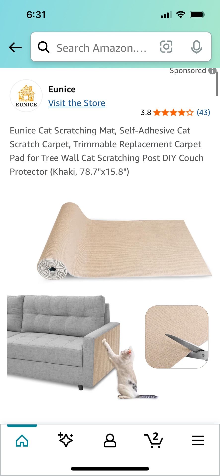 Self-adhesive Cat Scratching Mat