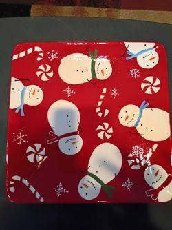 Peppermint Lane Snowman Plate St Nicholas Square 