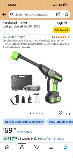 Cordless portable washer