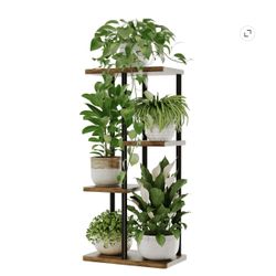 4 Tier Wood Flower Plant Stand Shelves Size 31" Tall New Condition