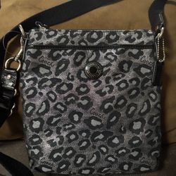 Coach Leopard Black/Grey Ocelot Crossbody Bag