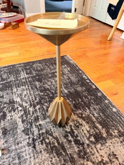West Elm Small Round Side Table | Gold/Brass Finish | Accent Table