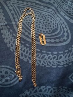 Gold  Necklace 14k and Pendant 10k real gold