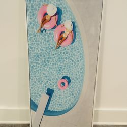 POOLSIDE AESTHETIC CANVAS WALL ART – 40” X 20” – CONTEMPORARY SUMMER VIBES