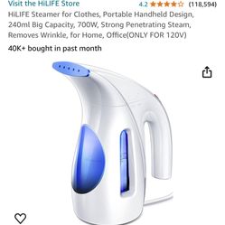 Steamer for Clothes, Portable Handheld Design, 240ml Big Capacity, 700W, Strong Penetrating Steam, Removes Wrinkle, for Home, Office(ONLY FOR 120V)