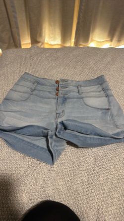 High waisted jean shorts