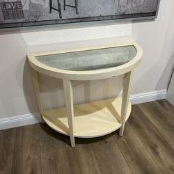 Retro Off White Half Moon Entry Wall Table