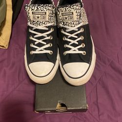 Black And White Logo Print Converse Low Top All Star