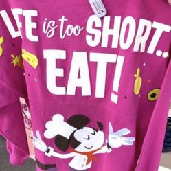 Disney Parks Life is Too Short to Eat,”Food & Wine Festival Spirit Jersey Size Large NWT Serious inquiries only please Low offers will be ignored Pi