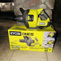 Ryobi ONE+ 18V Drain Auger w/ 35'ft Cable LED Light Auto Feed /Retract New