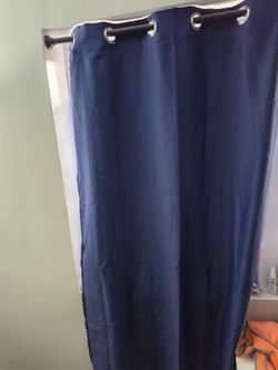 Set of 2, Navy Blue Blackout Grommet Curtains