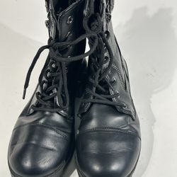 Bruno Marc PHILLY-5 Mens Leather Ankle Boots US 10 Lace Up Zip Black