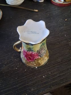Antique Nippon Hand-Painted Porcelain Chocolate Cup (Circa 1(contact info removed))