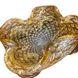 Amber-Colored Murano Glass Bowl, Italy, 1960s