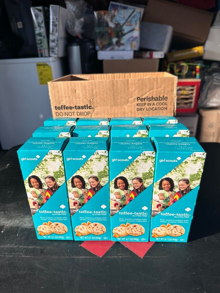 Case Of 12 Boxes Of Girl Scout Cookies Toffee-Tastic