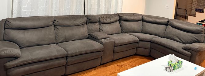 Grey Suede Couch, Good Condition – Weston, CT