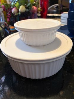 Ceramic bowls covered