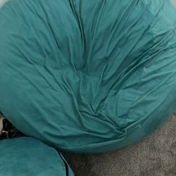 Ultimate Sack 5000: 5 Foot Bean Bag Chair W/Ottoman 