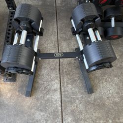 Nuobells 5-80 lbs adjustable dumbbells for sale includes rack