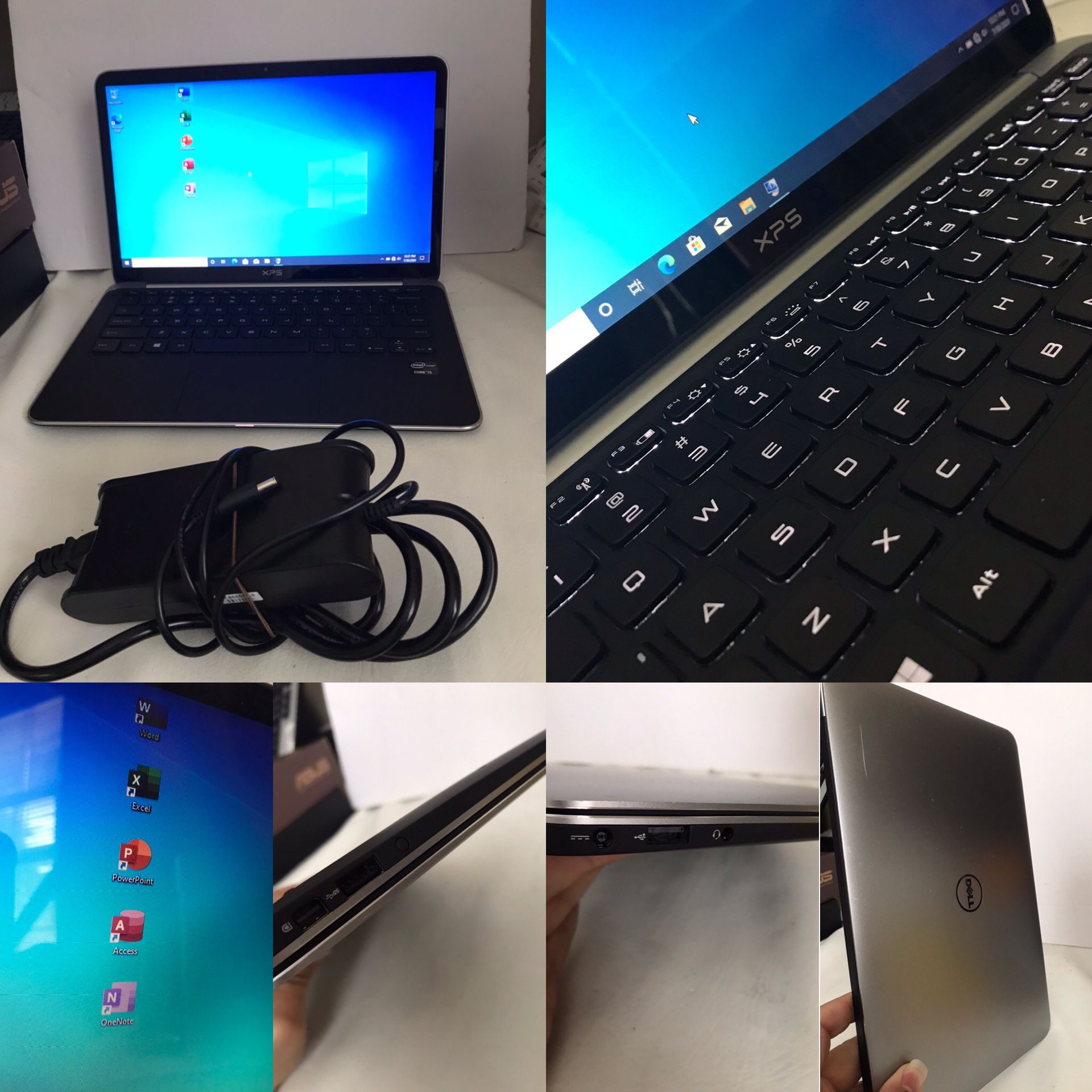 Ultra Thin i5 Dell XPS 13" Laptop 13.3” with 256Gb SSD and new Dell battery Dell XPS 13 i5 4Gb 256Gb SSD 2x USB ports and miniDisplayPort. HD scre