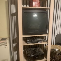 Off white Oak Entertainment Center