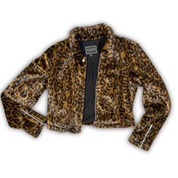 GUESS Leopard Print Cropped Jacket